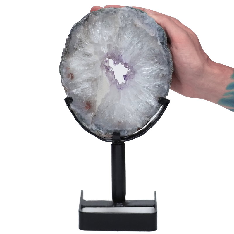 2.12kg Natural Amethyst Ring Slice on Stand DK909 4 Natural Amethyst Ring Slice on Stand DK909 | Himalayan Salt Factory