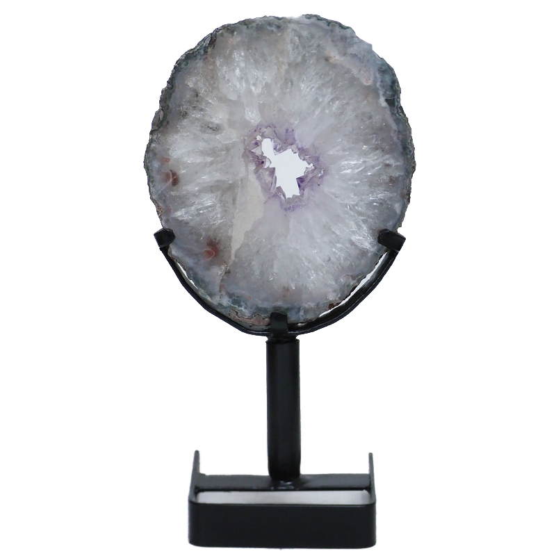 2.12kg Natural Amethyst Ring Slice on Stand DK909 3 Natural Amethyst Ring Slice on Stand DK909 | Himalayan Salt Factory