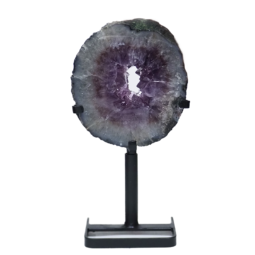 Natural Amethyst Ring Slice on Stand DK911 | Himalayan Salt Factory