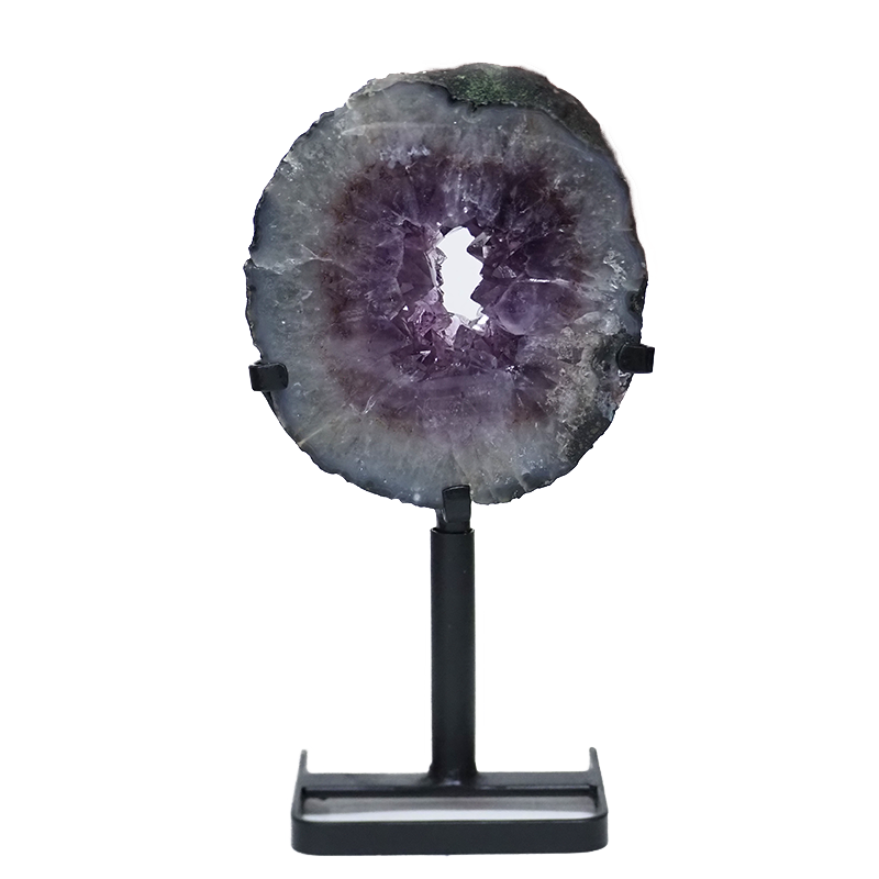 2.14kg Natural Amethyst Ring Slice on Stand DK911 3 Natural Amethyst Ring Slice on Stand DK911 | Himalayan Salt Factory
