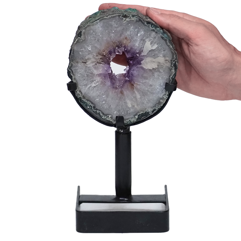 1.4kg Natural Amethyst Ring Slice on Stand DK913 4 Natural Amethyst Ring Slice on Stand DK913 | Himalayan Salt Factory