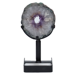 Natural Amethyst Ring Slice on Stand DK913 | Himalayan Salt Factory