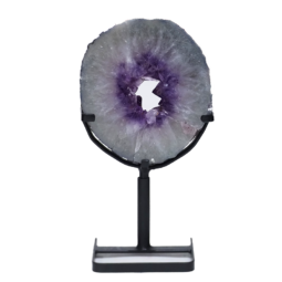 Natural Amethyst Ring Slice on Stand DK917 | Himalayan Salt Factory