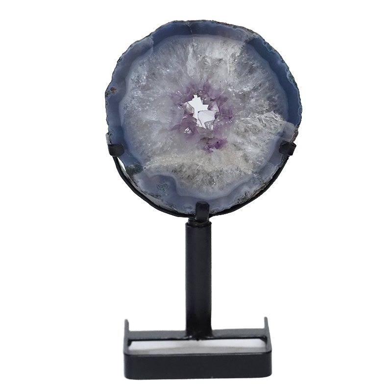1.56kg Natural Amethyst Ring Slice on Stand DK908 3 Natural Amethyst Ring Slice on Stand DK908 | Himalayan Salt Factory