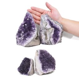Amethyst Crystal Geode Specimen Set 2 Pieces DN1848 | Himalayan Salt Factory