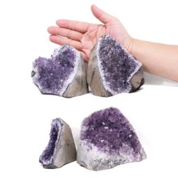 Amethyst Crystal Geode Specimen Set 2 Pieces DN1849 | Himalayan Salt Factory