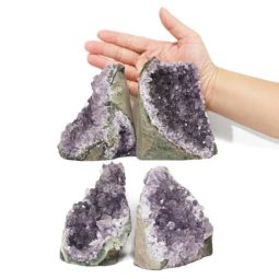 Amethyst Crystal Geode Specimen Set 2 Pieces DN1851 | Himalayan Salt Factory