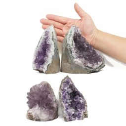 Amethyst Crystal Geode Specimen Set 2 Pieces DN1852 | Himalayan Salt Factory
