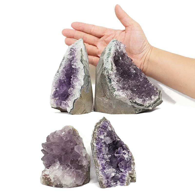 3.17kg Amethyst Crystal Geode Specimen Set 4 Pieces DN1852 4 Amethyst Crystal Geode Specimen Set 2 Pieces DN1852 | Himalayan Salt Factory