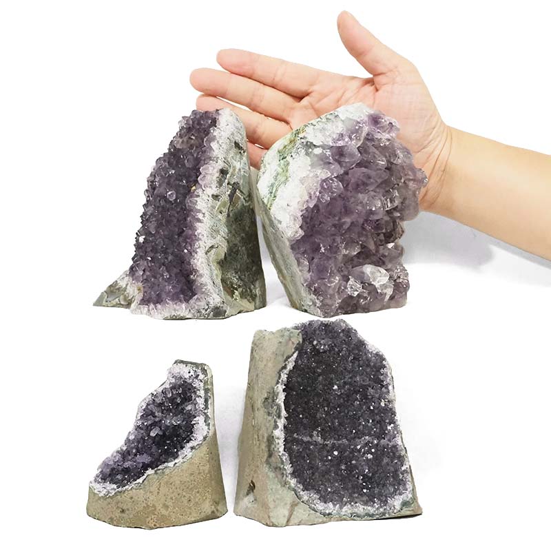 3.18kg Amethyst Crystal Geode Specimen Set 4 Pieces DN1855 4 Amethyst Crystal Geode Specimen Set 2 Pieces DN1855 | Himalayan Salt Factory