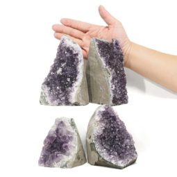 Amethyst Crystal Geode Specimen Set 2 Pieces DN1856 | Himalayan Salt Factory