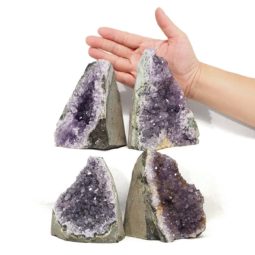 Amethyst Crystal Geode Specimen Set 2 Pieces DN1858 | Himalayan Salt Factory
