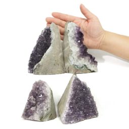 Amethyst Crystal Geode Specimen Set 2 Pieces DN1859 | Himalayan Salt Factory