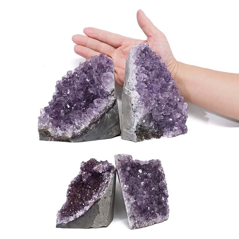 3.24kg Amethyst Crystal Geode Specimen Set 4 Pieces DK959 4 Amethyst Crystal Geode Specimen Set 4 Pieces DK959 | Himalayan Salt Factory