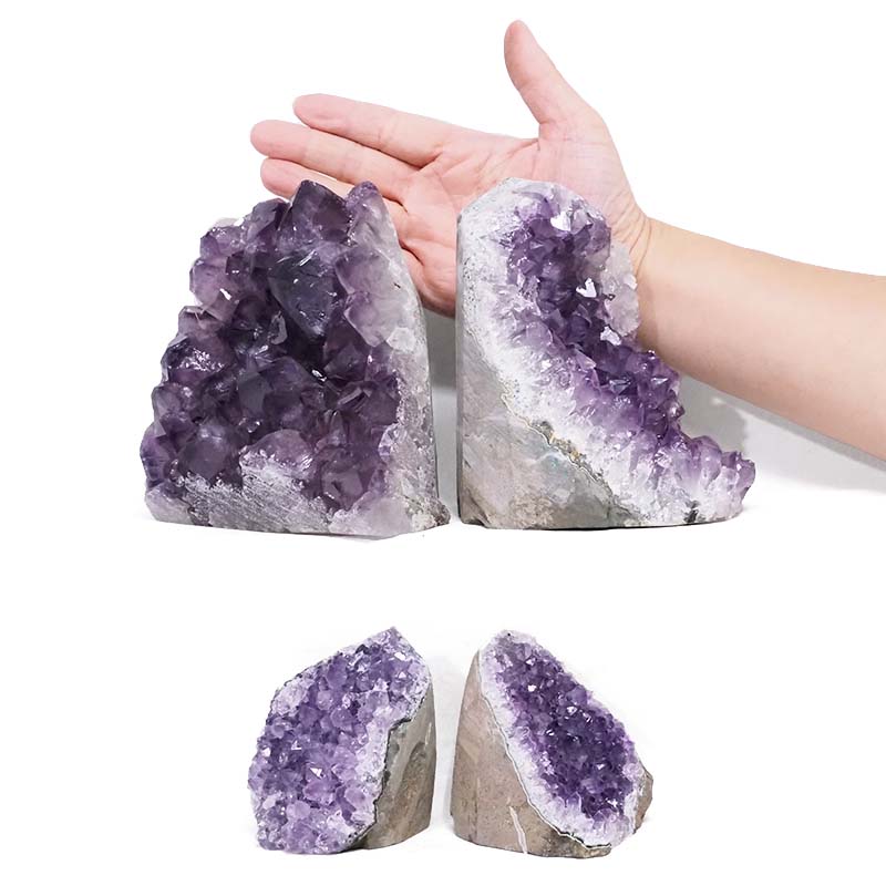 3.83kg Amethyst Crystal Geode Specimen Set 4 Pieces DK961 4 Amethyst Crystal Geode Specimen Set 4 Pieces DK961 | Himalayan Salt Factory
