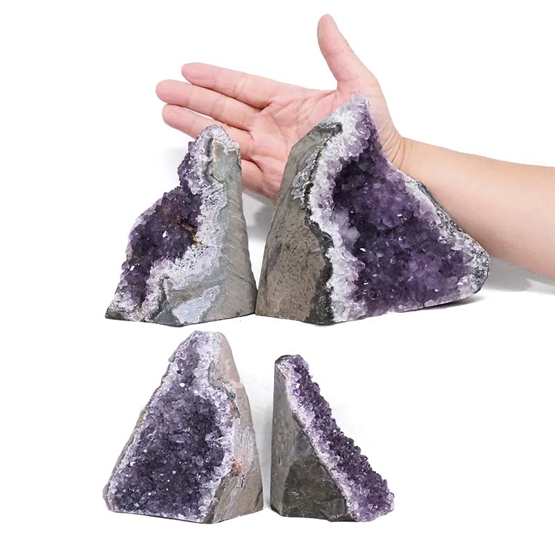 3.37kg Amethyst Crystal Geode Specimen Set 4 Pieces DK963 4 Amethyst Crystal Geode Specimen Set 4 Pieces DK963 | Himalayan Salt Factory