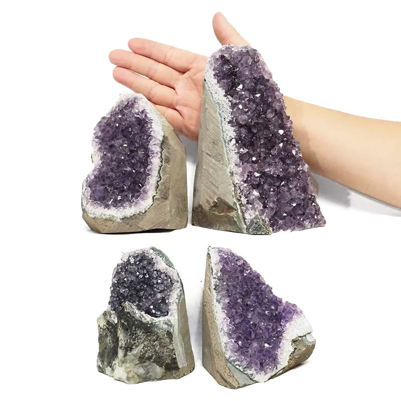 3.85kg Amethyst Crystal Geode Specimen Set 4 Pieces DN1837 4 Amethyst Crystal Geode Specimen Set 4 Pieces DN1837 | Himalayan Salt Factory
