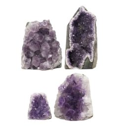 Amethyst Crystal Geode Specimen Set 4 Pieces DN1838 | Himalayan Salt Factory