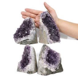 Amethyst Crystal Geode Specimen Set 4 Pieces DN1863 | Himalayan Salt Factory