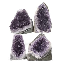 Amethyst Crystal Geode Specimen Set 4 Pieces DN1863 | Himalayan Salt Factory