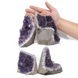 Amethyst Crystal Geode Specimen Set 4 Pieces DN1864 | Himalayan Salt Factory