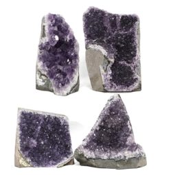 Amethyst Crystal Geode Specimen Set 4 Pieces DN1864 | Himalayan Salt Factory