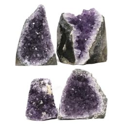 Amethyst Crystal Geode Specimen Set 4 Pieces DN1865 | Himalayan Salt Factory