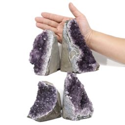 Amethyst Crystal Geode Specimen Set 4 Pieces DN1866| Himalayan Salt Factory