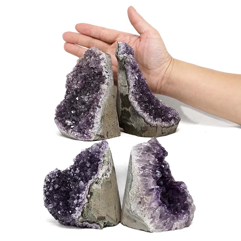 3.30kg Amethyst Crystal Geode Specimen Set 4 Pieces DN1867 4 Amethyst Crystal Geode Specimen Set 4 Pieces DN1867 | Himalayan Salt Factory
