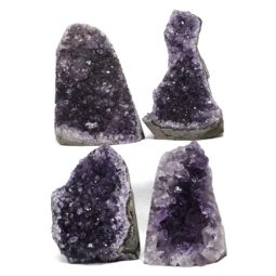 Amethyst Crystal Geode Specimen Set 4 Pieces DN1867 | Himalayan Salt Factory
