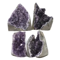 Amethyst Crystal Geode Specimen Set 4 Pieces DN1868 | Himalayan Salt Factory