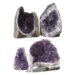 Amethyst Crystal Geode Specimen Set 4 Pieces DN1869 | Himalayan Salt Factory