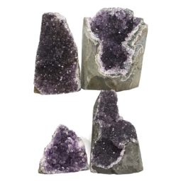 Amethyst Crystal Geode Specimen Set 4 Pieces DR478 | Himalayan Salt Factory