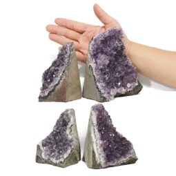 Amethyst Crystal Geode Specimen Set 4 Pieces DR479 | Himalayan Salt Factory