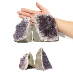 Amethyst Crystal Geode Specimen Set 4 Pieces DR480 | Himalayan Salt Factory