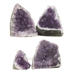 Amethyst Crystal Geode Specimen Set 4 Pieces DR481 | Himalayan Salt Factory