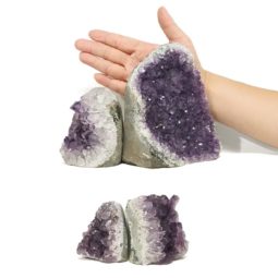 Amethyst Crystal Geode Specimen Set 4 Pieces DR482 | Himalayan Salt Factory