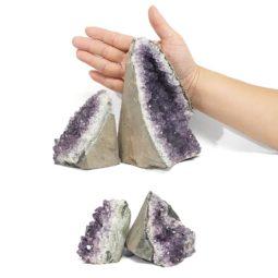 Amethyst Crystal Geode Specimen Set 4 Pieces DR483 | Himalayan Salt Factory