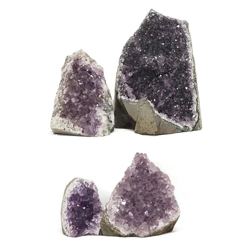 2.76kg Amethyst Crystal Geode Specimen Set 4 Pieces DR484 3 Amethyst Crystal Geode Specimen Set 4 Pieces DR484 | Himalayan Salt Factory