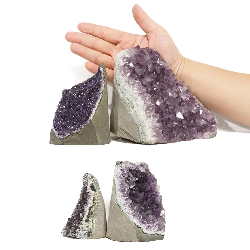 2.83kg Amethyst Crystal Geode Specimen Set 4 Pieces DR485 4 Amethyst Crystal Geode Specimen Set 4 Pieces DR485 | Himalayan Salt Factory