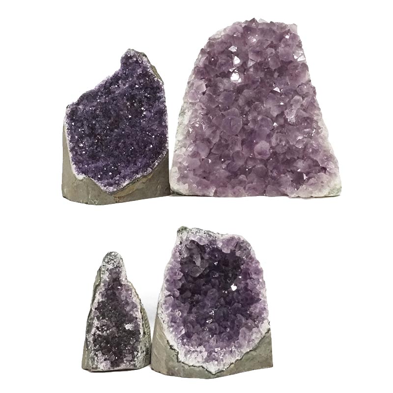 2.83kg Amethyst Crystal Geode Specimen Set 4 Pieces DR485 3 Amethyst Crystal Geode Specimen Set 4 Pieces DR485 | Himalayan Salt Factory