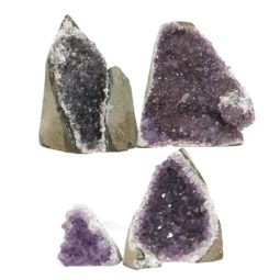 Amethyst Crystal Geode Specimen Set 4 Pieces DR486 | Himalayan Salt Factory