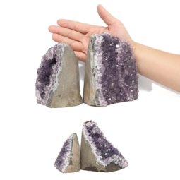 Amethyst Crystal Geode Specimen Set 4 Pieces DR488 | Himalayan Salt Factory