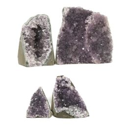 Amethyst Crystal Geode Specimen Set 4 Pieces DR488 | Himalayan Salt Factory