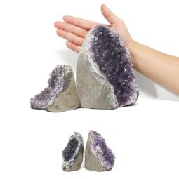 Amethyst Crystal Geode Specimen Set 4 Pieces DR490 | Himalayan Salt Factory