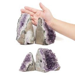 Amethyst Crystal Geode Specimen Set 4 Pieces DR491 | Himalayan Salt Factory