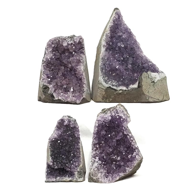 2.79kg Amethyst Crystal Geode Specimen Set 4 Pieces DR494 3 Amethyst Crystal Geode Specimen Set 4 Pieces DR494 | Himalayan Salt Factory