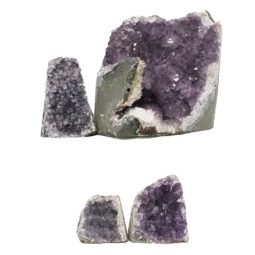 Amethyst Crystal Geode Specimen Set 4 Pieces DR495 | Himalayan Salt Factory