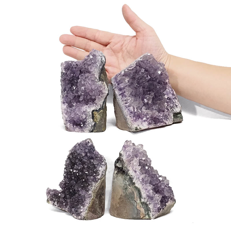2.65kg Amethyst Crystal Geode Specimen Set 4 Pieces DR500 4 Amethyst Crystal Geode Specimen Set 4 Pieces DR500 | Himalayan Salt Factory