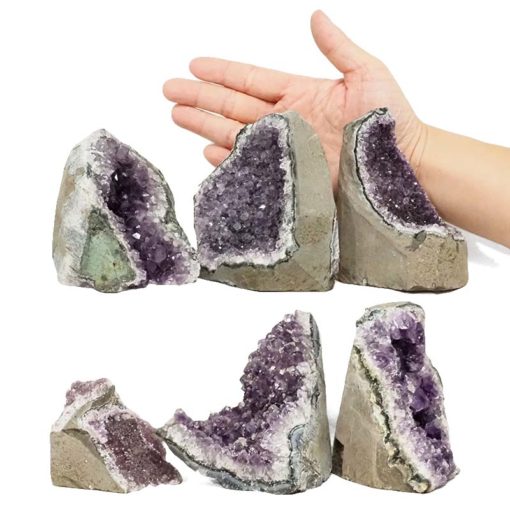 Amethyst Crystal Geode Specimen Set 6 Pieces L357 | Himalayan Salt Factory